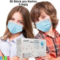 Sinised 3 kihilised maskid 50 tk lastele