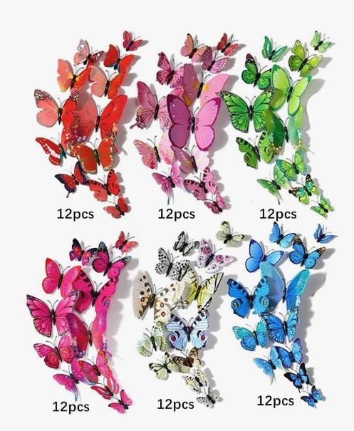72 tk erinevate suurustega liblikat kinnitatakse teibi või liimiga (ei ole kaasas) Toode võib pildil olevast ka veidi erineda
The post 3D dekoratiivliblikad 72 