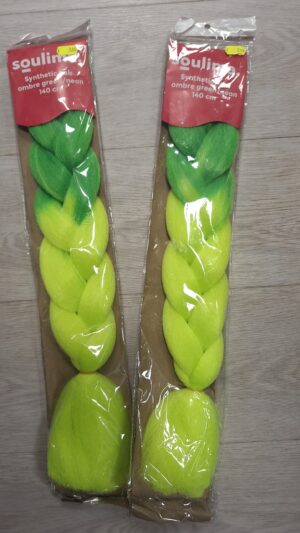 Kanekalon /tehispats/ 2 värviga 60 cm 50 g - Pilt 2