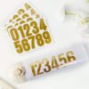 Kleebise kuldsed numbrid ca 4 cm (A6 lehel) 1 leht