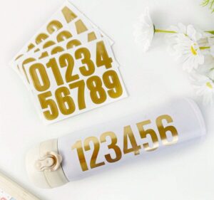 Kleebise kuldsed numbrid ca 4 cm (A6 lehel) 1 leht