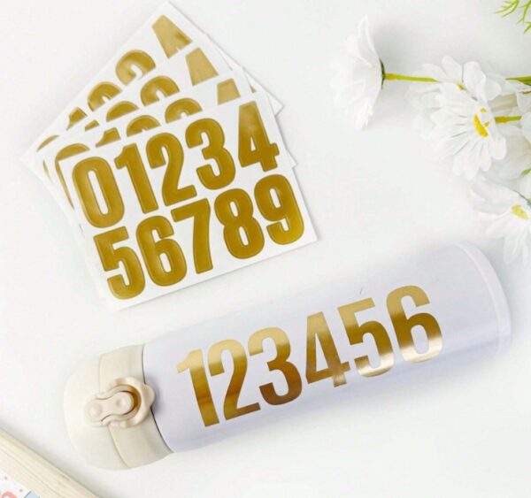 Kleebise kuldsed numbrid ca 4 cm (A6 lehel) 1 leht