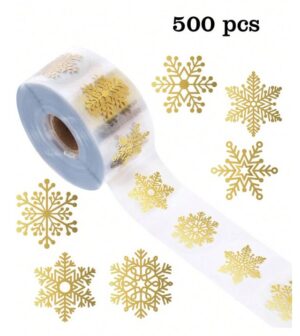 Kleebiserull Kuldsed lumehelbed 500 tk