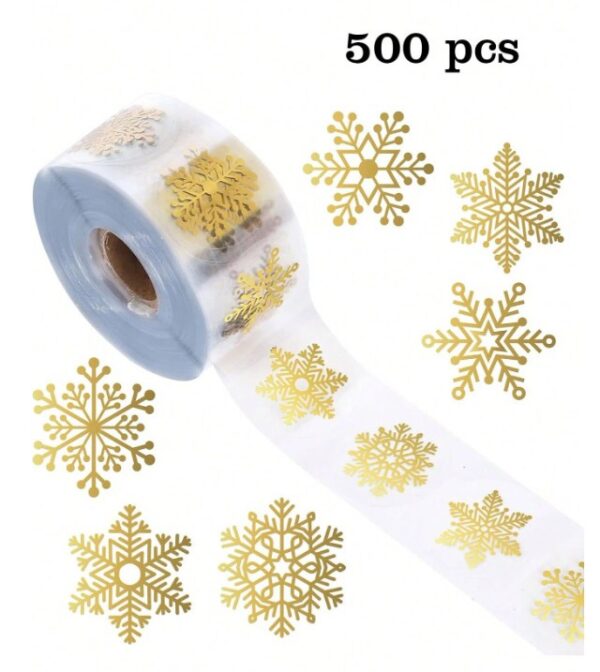 Kleebiserull Kuldsed lumehelbed 500 tk