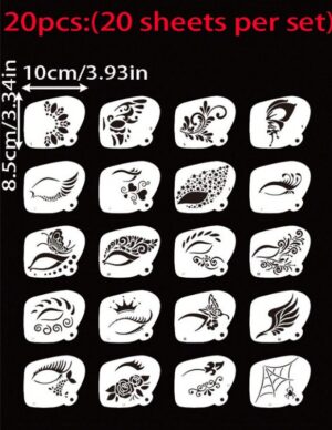 Šabloonid 20 tk ca 10 cm näomaalingud