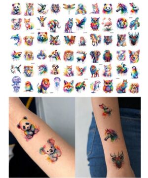 Loomade teemalised tätoveeringud ca 4 cm 10 lehel