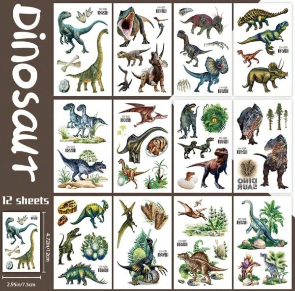 Dinosauruste  tätoveeringud 12 lehte