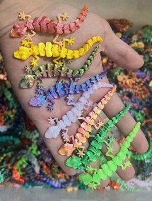 3D prinditud väiksed sisalikud 10 tk pakis