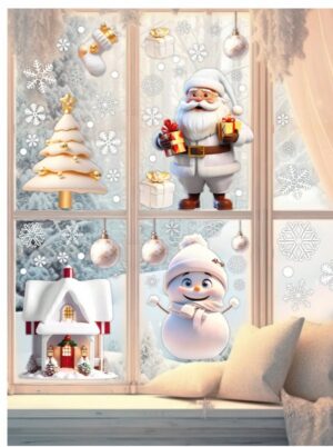 Dekoratiivkleebis aknale, seinale - Valged jõulud