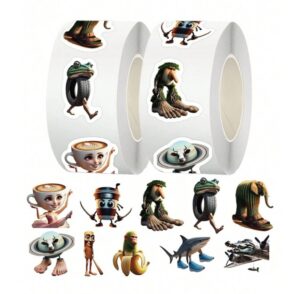 Kleebiserull kleebised 500 tk 2,5 cm Tung Tung Tung