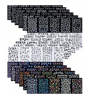 Küünekleebised 90 lehte mix (mustad, valged, kirjud)