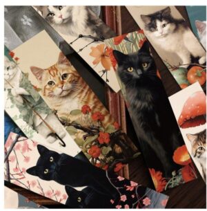 30 tk vintage raamatu järjehoidjad 15x4 cm kassid