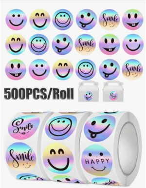 Kleebiserull smile  500 tk 2,5 cm  läikiv