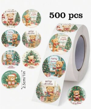 Kleebiserull kleebised 500 tk 2,5 cm Jõulukaru