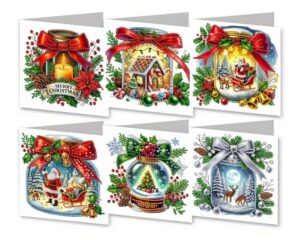 Teemantmaalide komplekt kaardid 6 tk jõulud