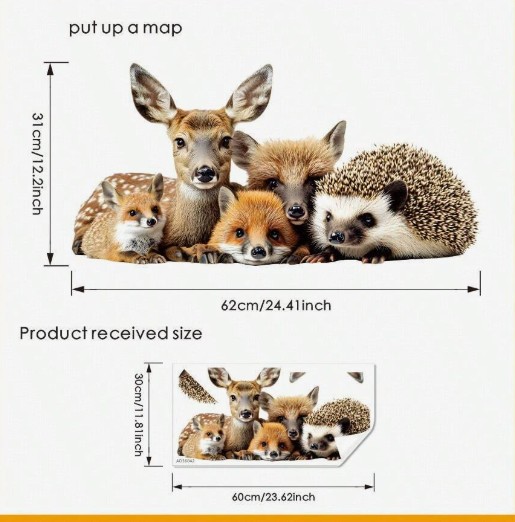 Dekoratiivkleebis (aknale, seinale - liimivaba, korduvkasutatav) Loomad - Image 2