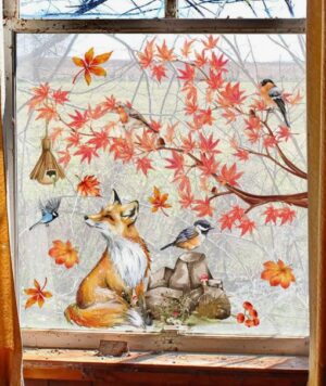 Dekoratiivkleebis (aknale, seinale - liimivaba, korduvkasutatav) Rebane