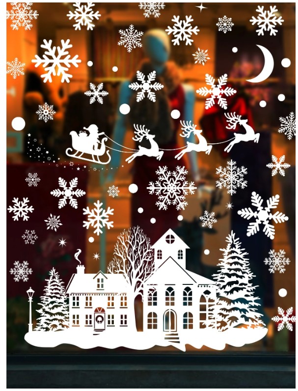 Aknakleebis (liimivaba) Valge jõulud