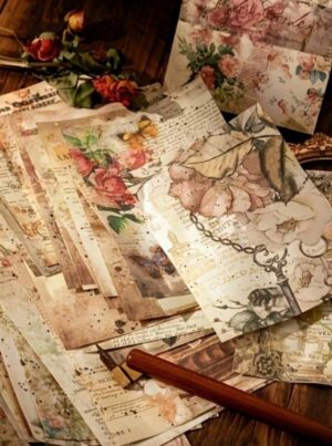 100 tk vintage A6 dekoratiiv ja meisterdamise paberid