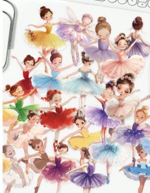 Kleebised 50 tk baleriinid ca 4x7 cm