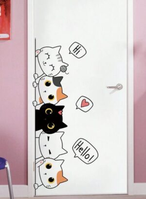 Dekoratiivkleebis seinale, uksele, aknale kassid