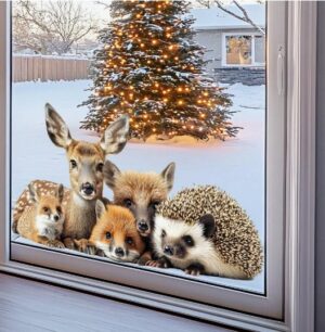 Dekoratiivkleebis (aknale, seinale - liimivaba, korduvkasutatav) Loomad