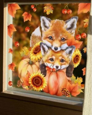 Dekoratiivkleebis (aknale, seinale - liimivaba, korduvkasutatav) Rebane