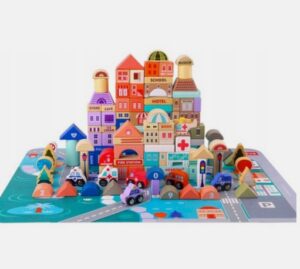 Puidust linna ehitusklotsid 115 tk