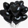 Õhupallide komplekt mustad südamed 10 tk
