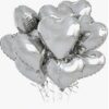 Õhupallide komplekt südamed 10 tk hõbedane
