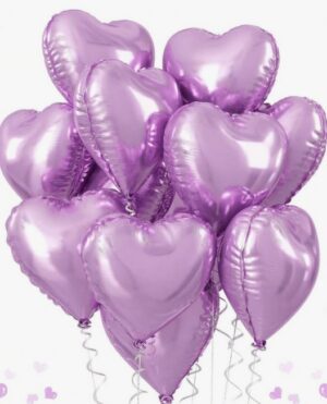 Õhupallide komplekt südamed 10 tk lilla
