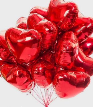 Õhupallide komplekt südamed 10 tk punane