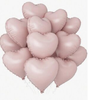 Õhupallide komplekt südamed 10 tk matt roosa