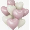 Õhupallide komplekt südamed 10 tk roosa-valge