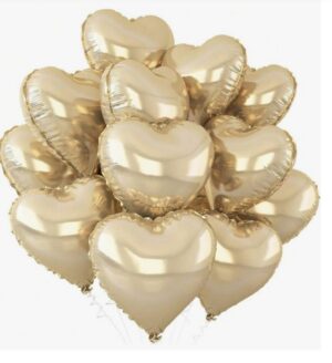 Õhupallide komplekt südamed 10 tk šampanja
