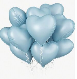 Õhupallide komplekt südamed 10 tk helesinine