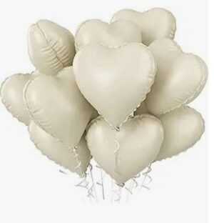 Õhupallide komplekt südamed 10 tk valge
