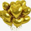 Õhupallide komplekt südamed 10 tk kuldne