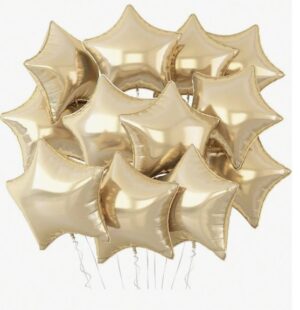 Õhupallide komplekt tähed 10 tk šampanja