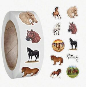 Kleebiserull kleebised 500 tk 2,5 cm Hobused