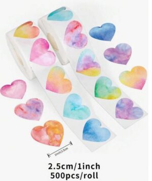 Kleebiserull  kleebiseid ca 500 tk 2,5 cm Südamed