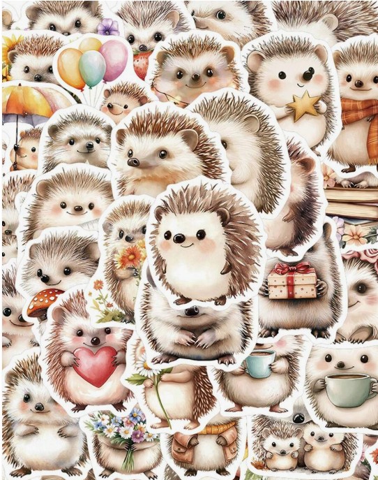 Kleebised 50 tk ca 5 cm siilid