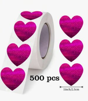 Kleebiserull  süda, 500 tk  (väikse sädelusega)