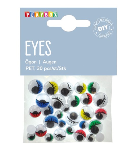 Käsitöö silmad 30 tk värvilised