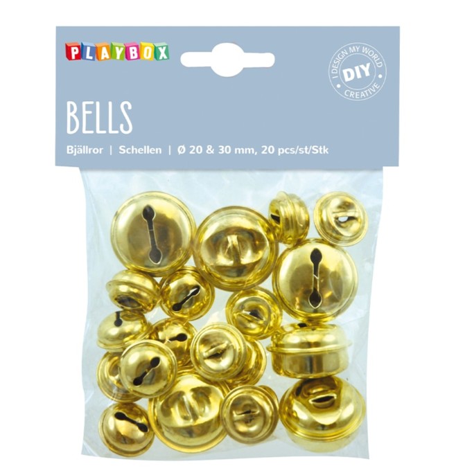 Kuldsed kellukesed 20 tk Ø20 ja 30