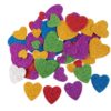 Pehmed südame kleebised glitteriga 60 tk pakis