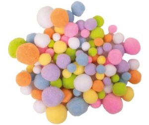 Pom-pom pallid 100 tk mix pastelne