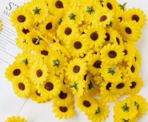 Riidest lilled, kollased, 4 cm 20 tk