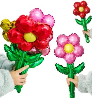 Fooliumpallid õhuga täidetavad lilled 17x40 cm, 10 tk pakis