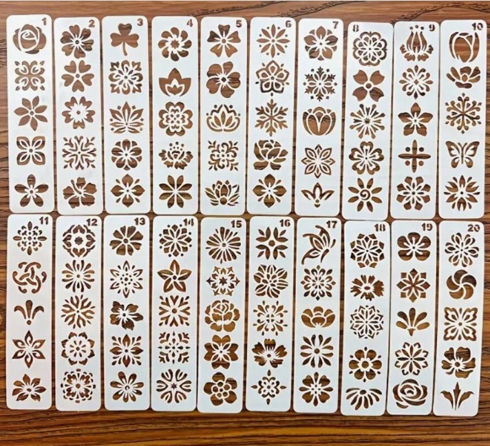 Šabloonid 20 tk 3x13 cm